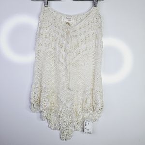 90s Kroshetta by Papilion Lace Crochet Floral Skirt? Shawl? Cape? Maybe All???